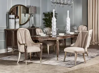 【時間指定不可】 Table Dining Oval Cherie Villa | Flanigan & Raymour 工芸品