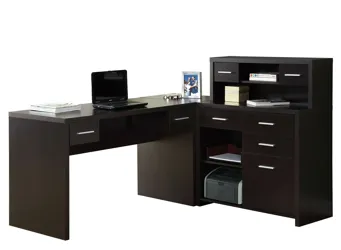 Caressa L-Shaped Computer Desk Cappuccino Product_Grid_Image
