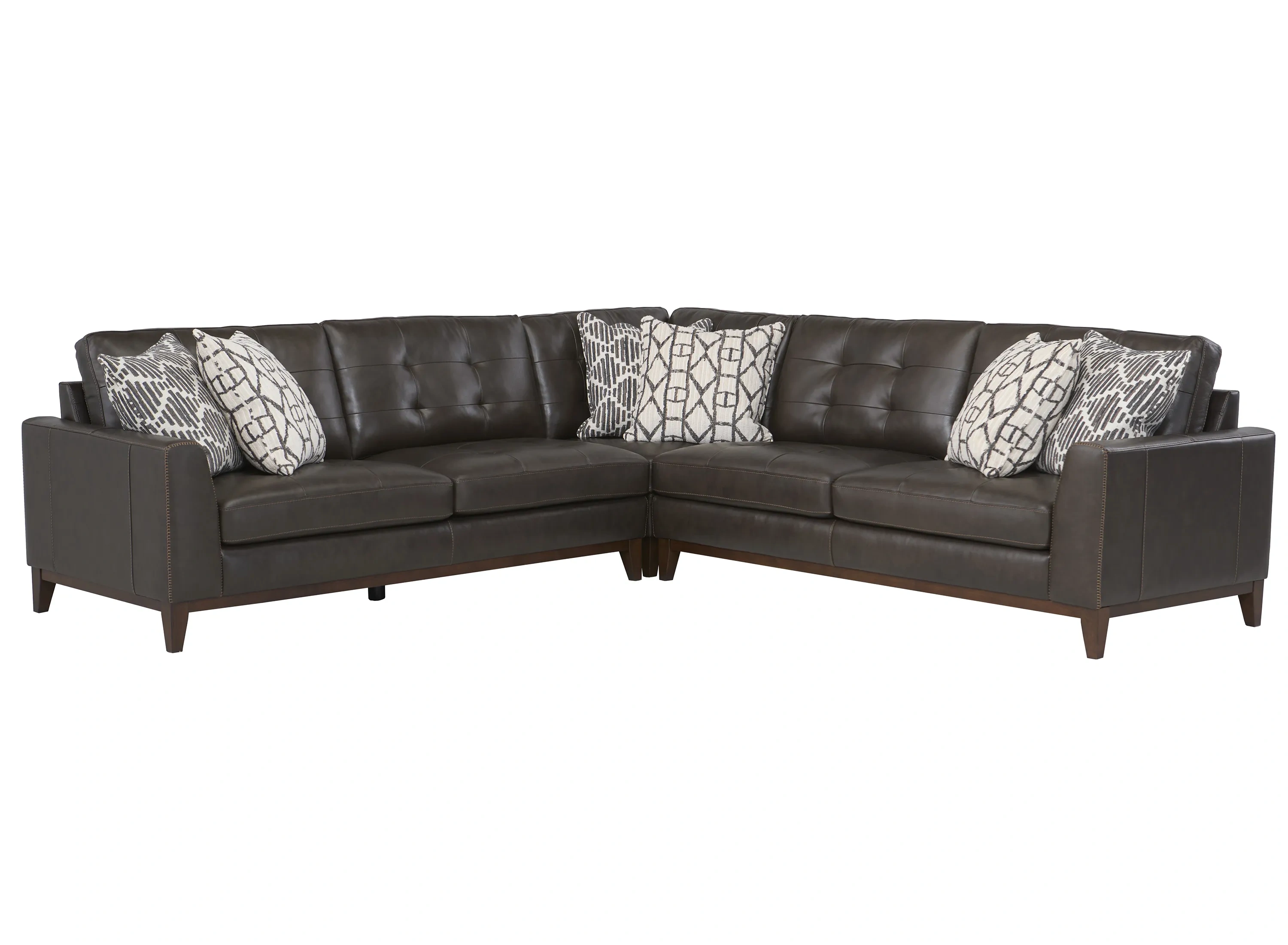 Y*n様 Phalanx Ashlan 8’06” HARD STREAMSレイ Wheaton Leather 3-pc. Sectional | Raymour & Flanigan