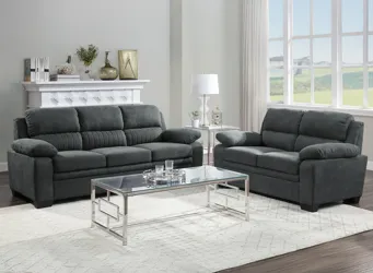 Felicia Living Room Set 2-pc. Sofa & Loveseat Set Dark Gray Product_Grid_Image