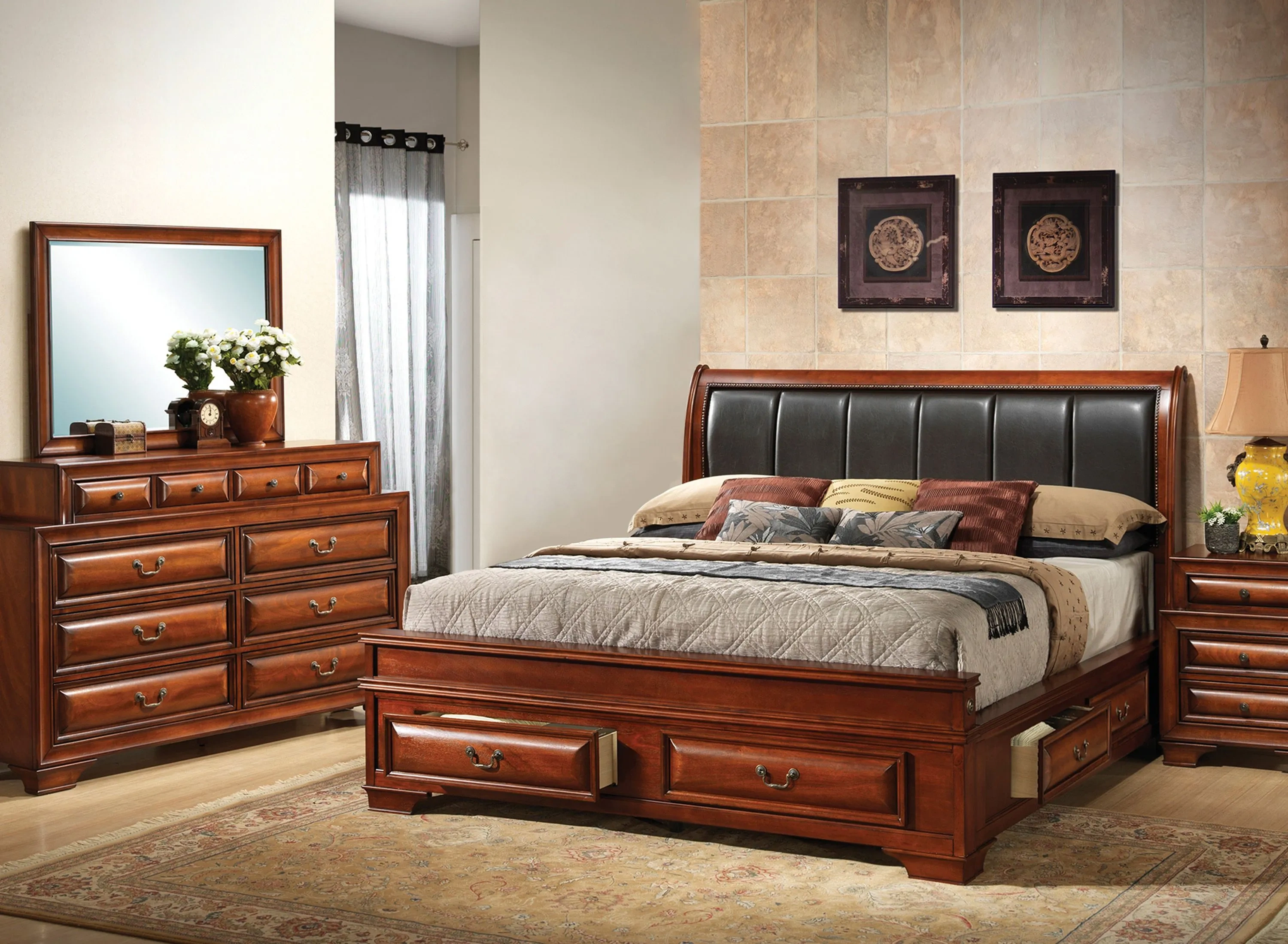 Sarasota Upholstered 4-pc. Storage Bedroom Set | Raymour & Flanigan