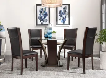 Venice 5-pc 54" Glass Dining Set Espresso Product_Grid_Image