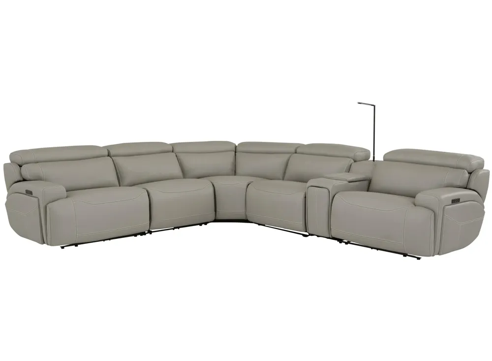Westmore 6-pc. Dual Power Leather Sectional | Raymour & Flanigan