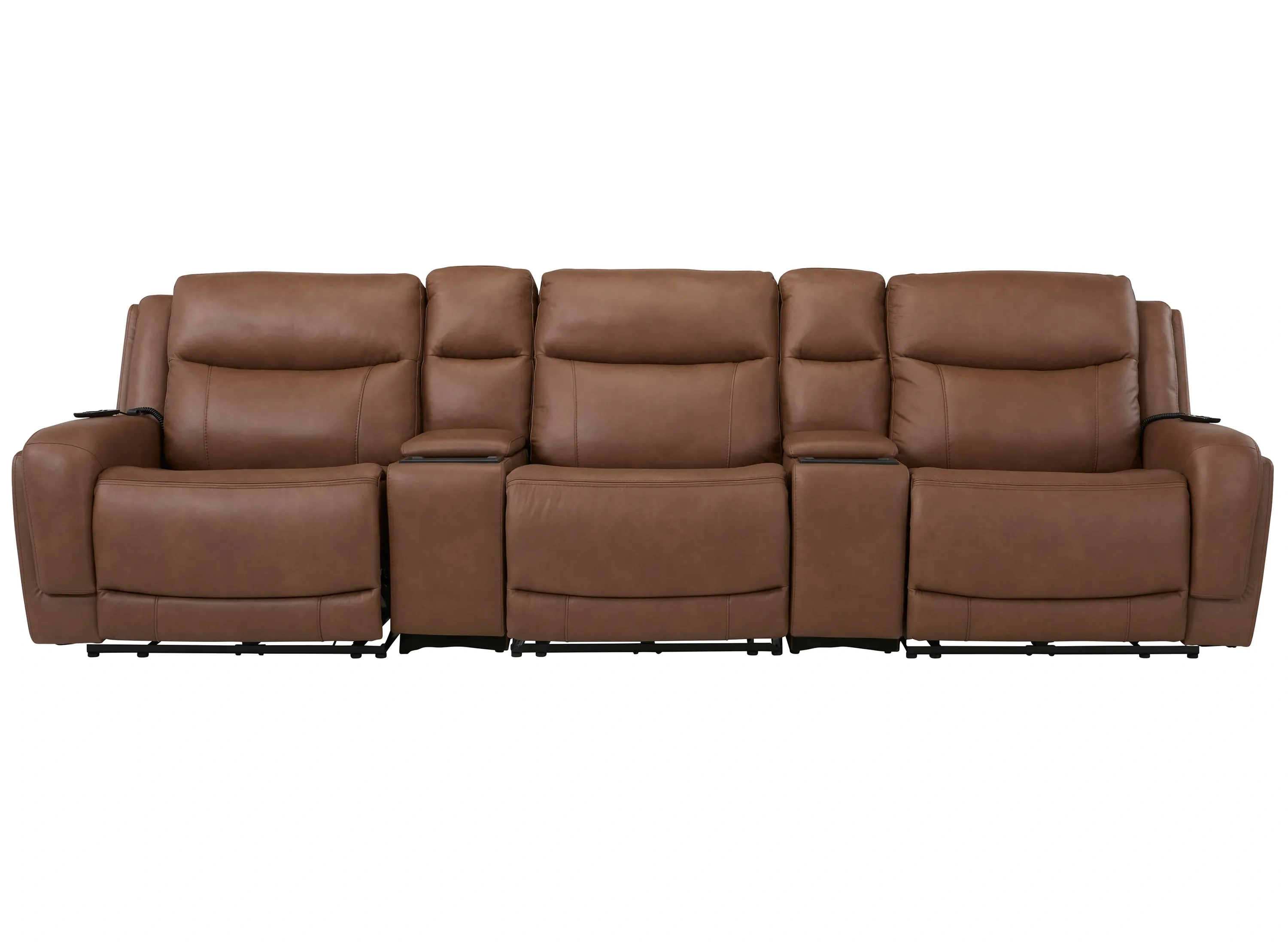 Harbin 5-pc. Leather Triple Power Sectional | Raymour & Flanigan