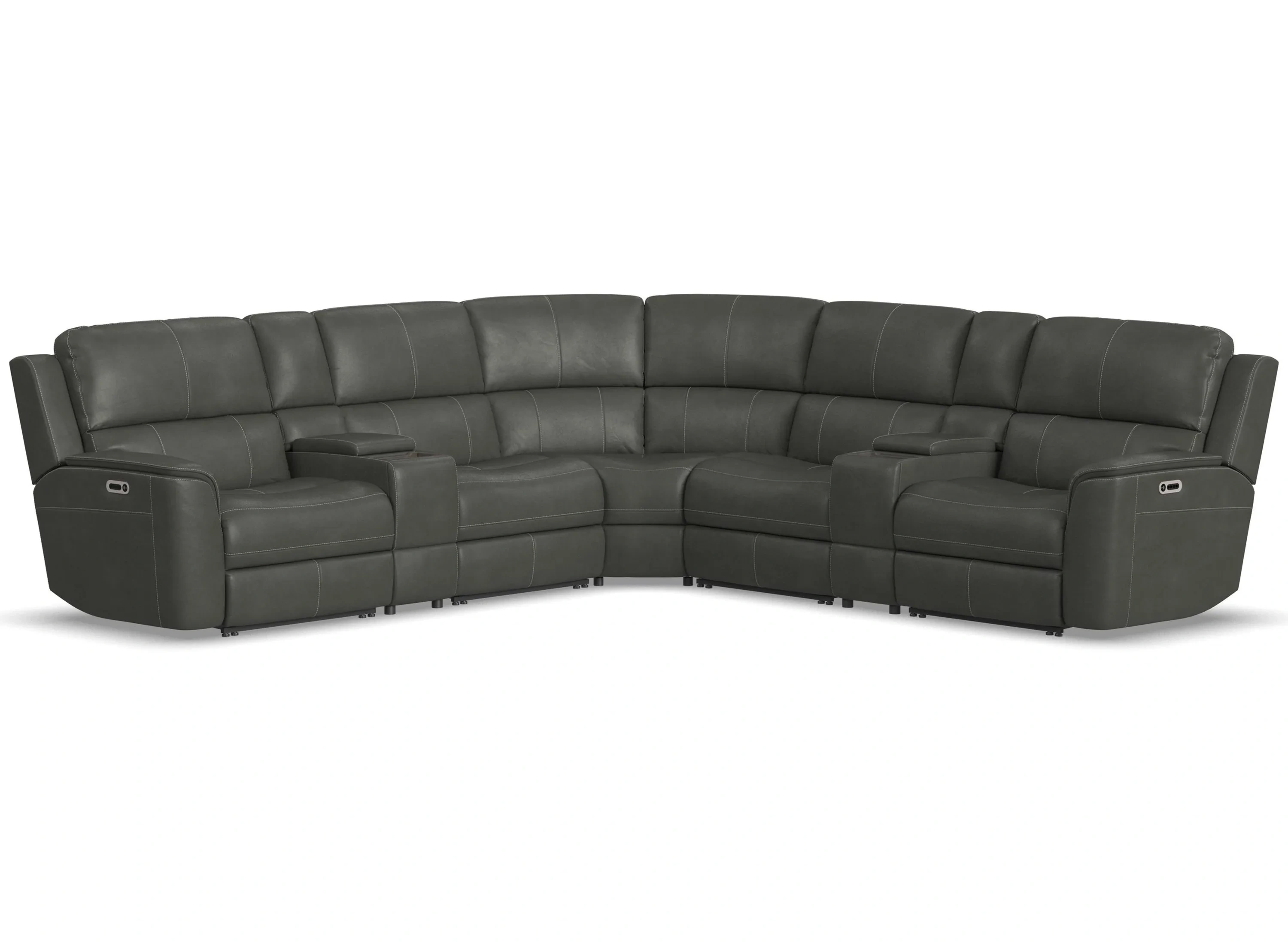クレイジー　ロイヤル　X Henrick 7-pc. Triple Power Leather Sectional | Raymour & Flanigan