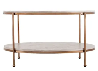 Bideford Round Faux Marble End Table