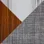 Walnut Wood, Chrome Metal, Light Grey Fabric