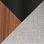 Walnut Wood, Light Grey Fabric, Black Metal