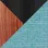 Black Metal, Walnut Wood, Teal Fabric