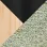 Black Metal, Natural Wood, Light Green Fabric